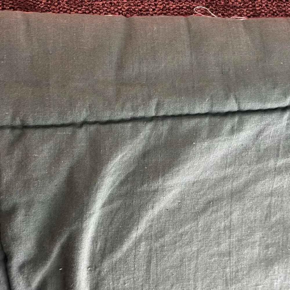 Nautica Crazy Quilt Pillow Sham 100% Cotton Retro Velvet Green Backing FLAW